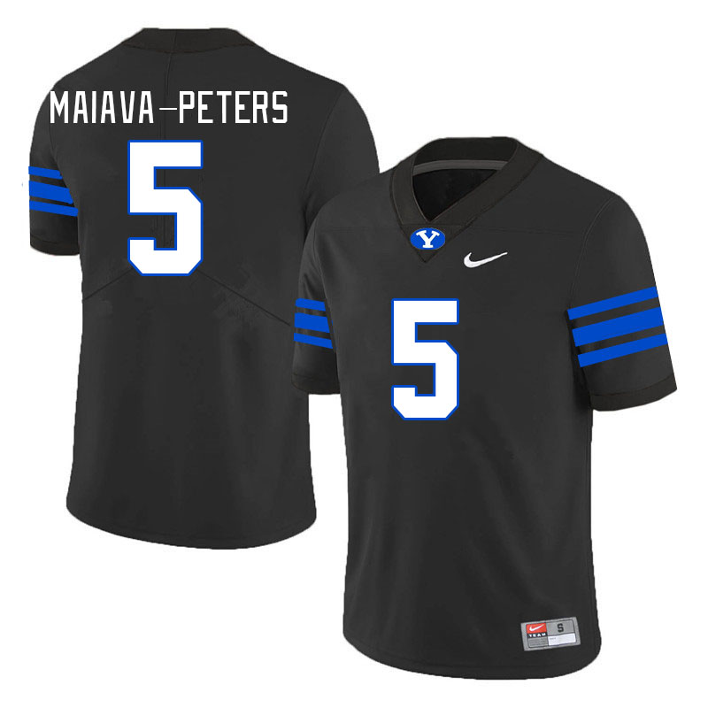 Men #5 Sol-Jay Maiava-Peters BYU Cougars College Football Jerseys Stitched-Black